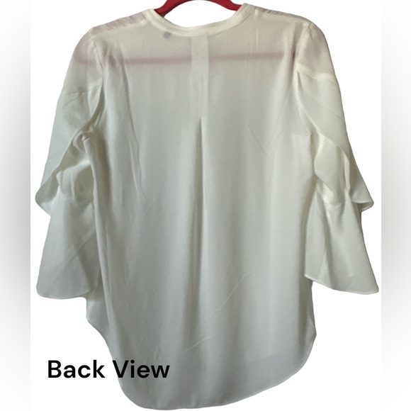 NWOT Cabi - Float Blouse - Polyester wheel-ruffled sleeves in White Size Small - Picture 5 of 9